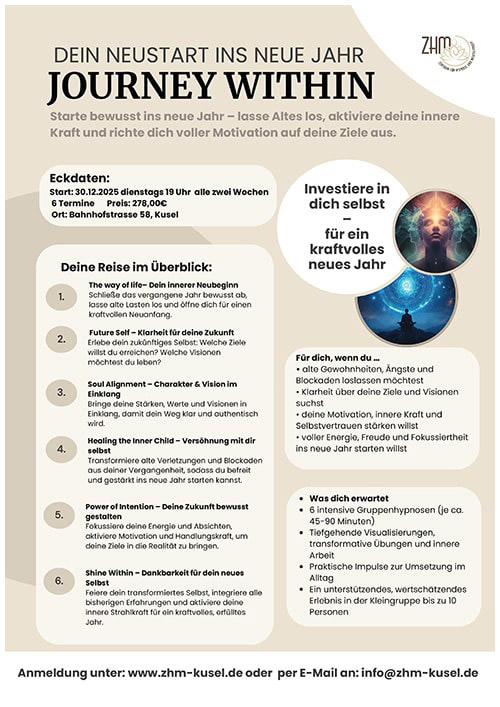 Seminar Dein Neustart ins neue Jahr – JOURNEY WITHIN